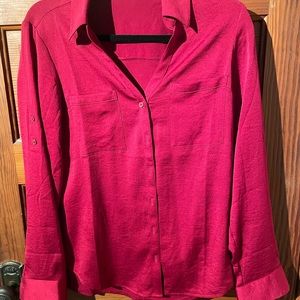 Express long sleeve 100% polyester dress shirt, medium